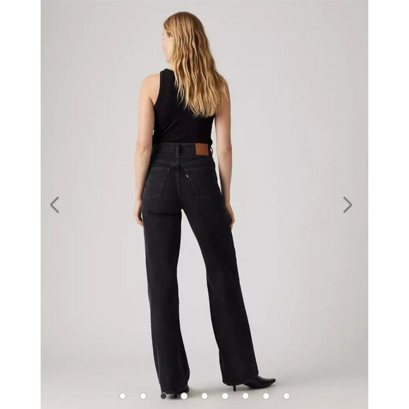 Levi’s Ribcage Wide Leg Jeans Women’s 28 Black Super High Rise Premium Denim NWT - Picture 3 of 13